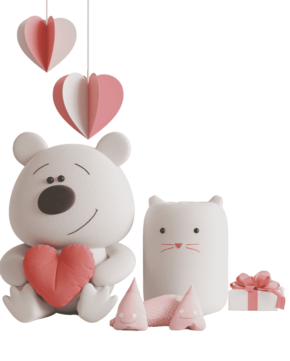 White and Pink Valentine's Day Card-min