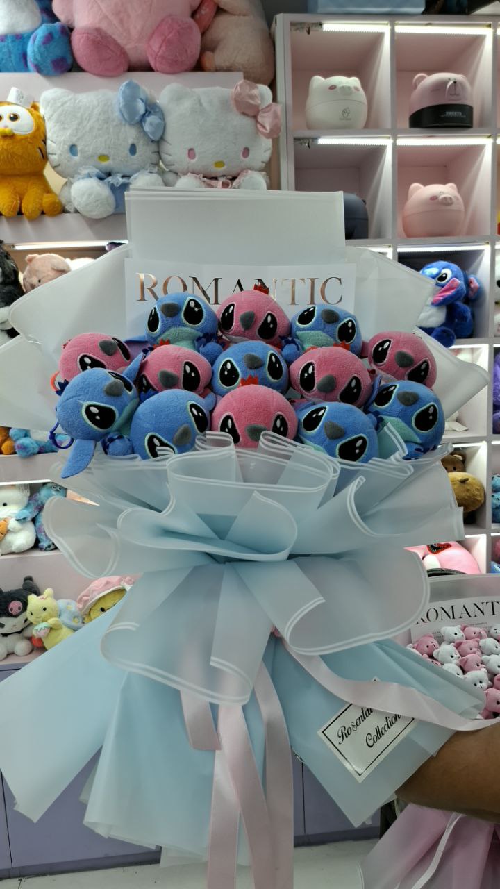 دسته گل عروسکی استیچ 13 عددی