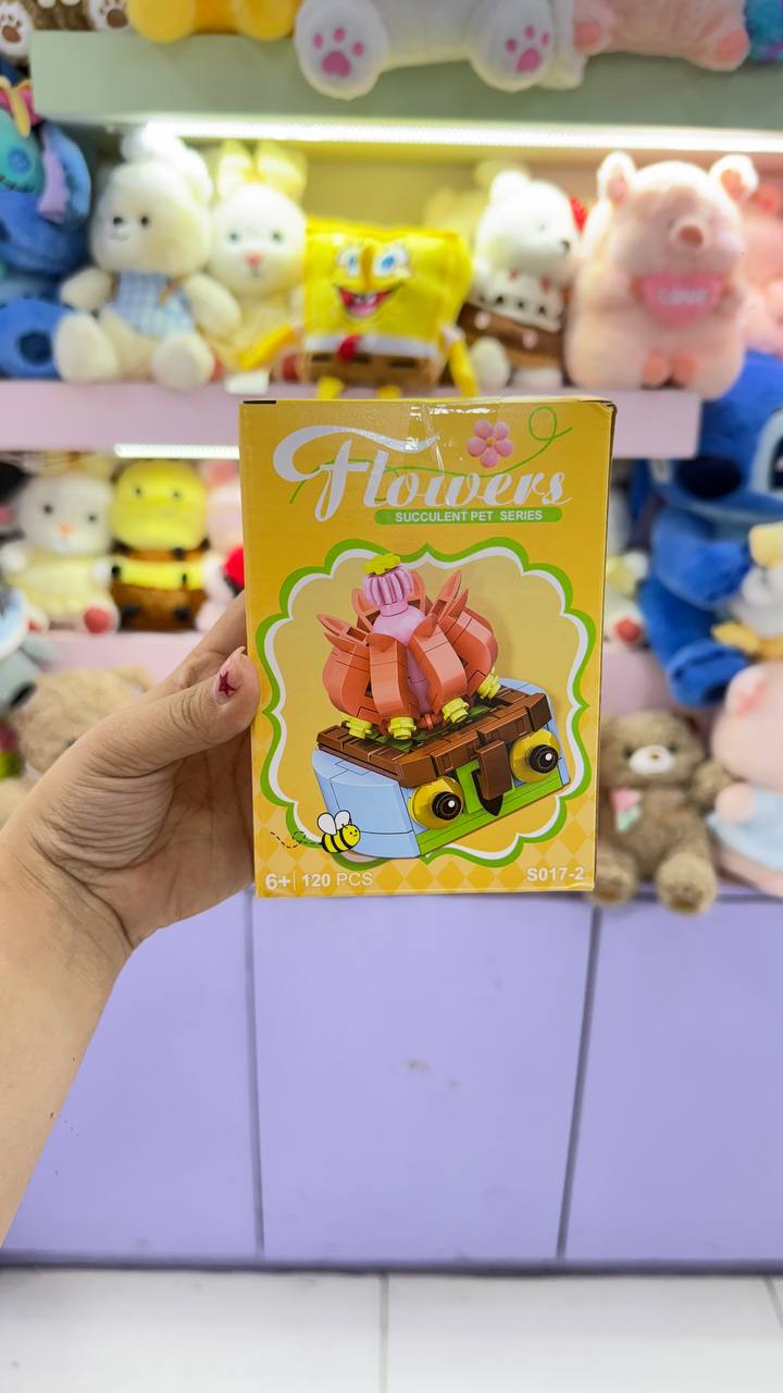 گل لگویی ساکولنت صورتی گلدان فانتزی Flowers مدل...