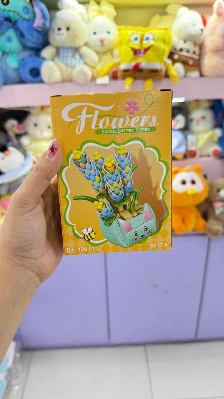 گل لگویی گل آبی گلدان طرح گربه Flowers...